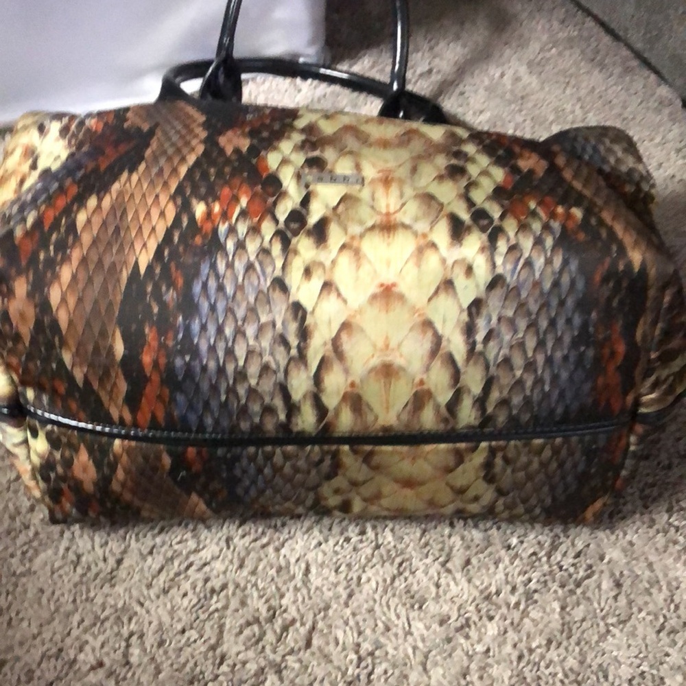 Abbie Snakeskin Pattern Tote with Black Accents - Picture 4 of 7